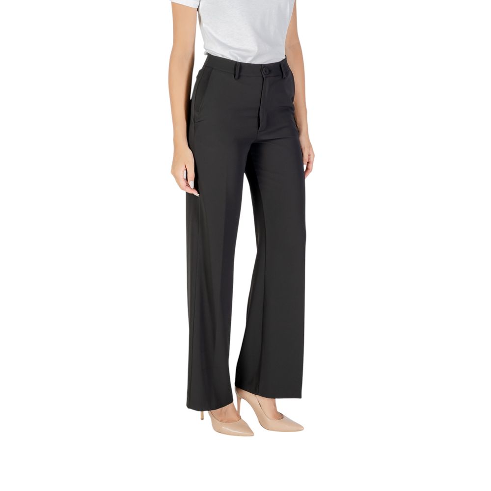 Rinascimento Black Polyester Casual Trousers