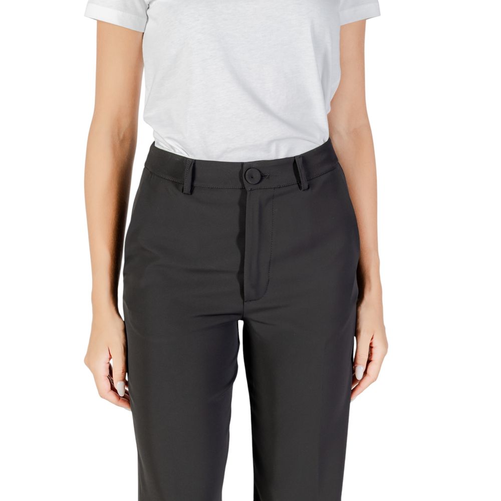 Rinascimento Black Polyester Casual Trousers