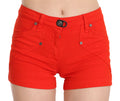 PLEIN SUD Orangefarbener Denim-Mini aus Baumwolle mit mittlerer Taille