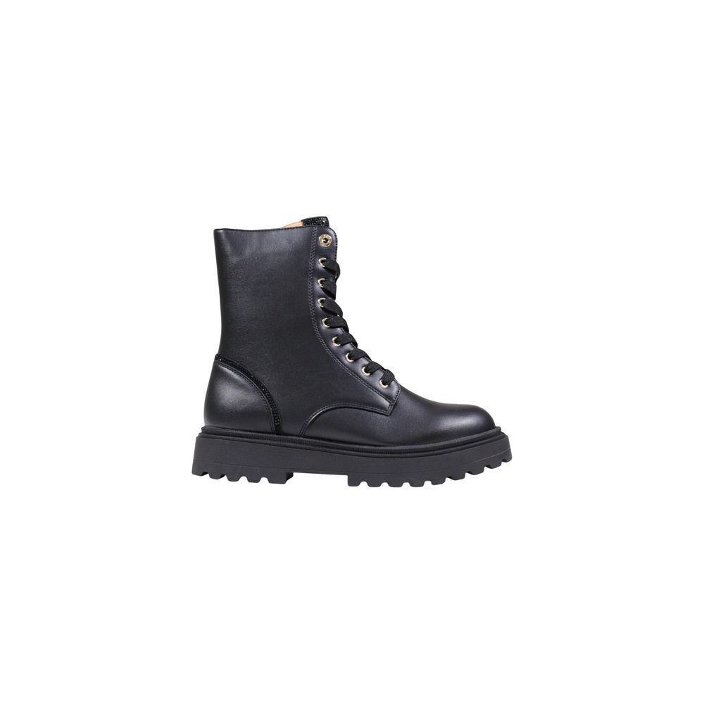 Alviero Martini Prima Classe Schwarze Schnürstiefel aus Polyethylen