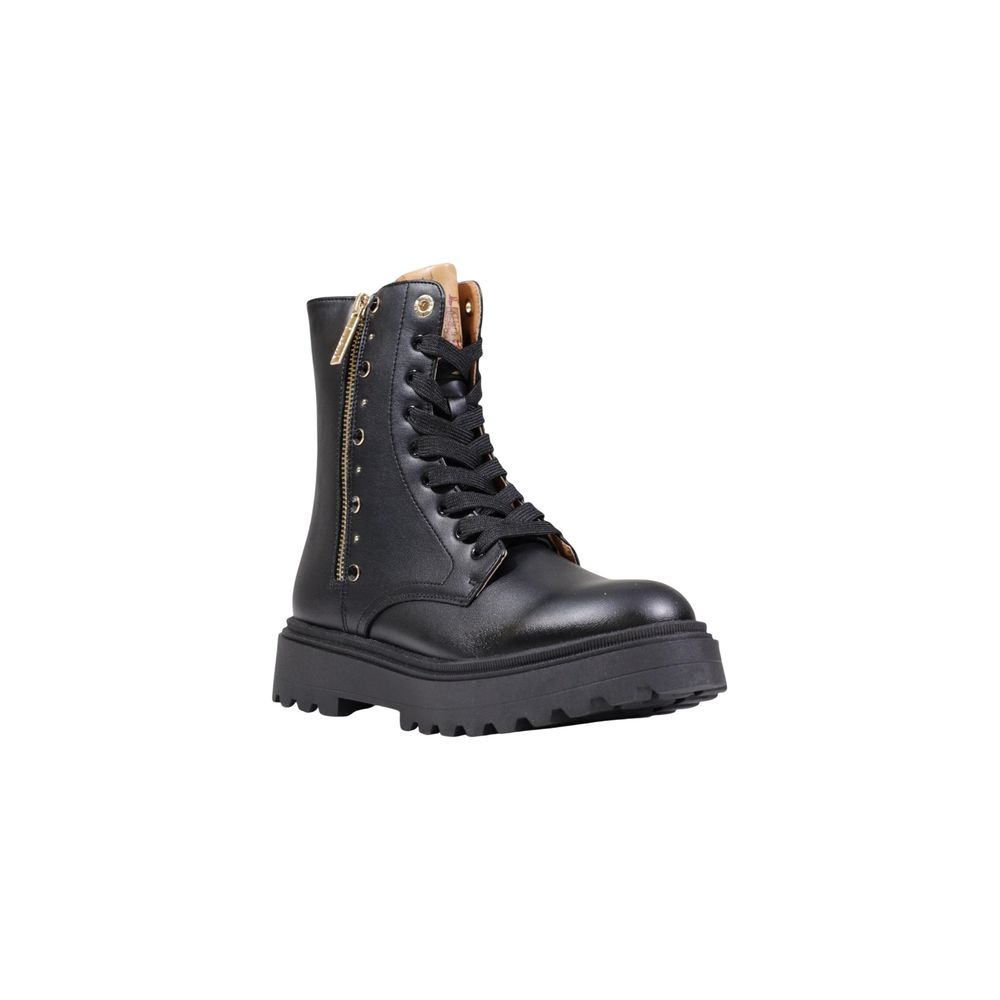 Alviero Martini Prima Classe Schwarze Schnürstiefel aus Polyethylen