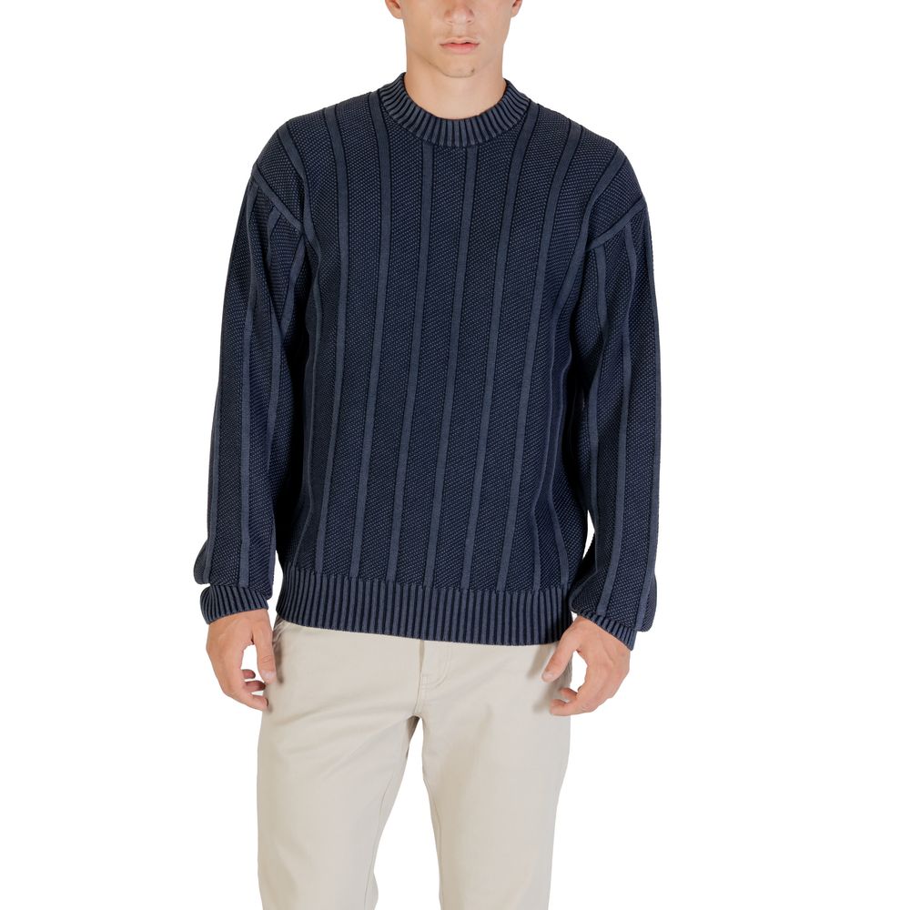 Hugo Boss Blue Cotton Sweater