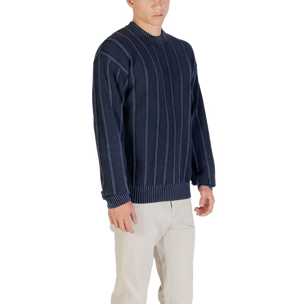Hugo Boss Blue Cotton Sweater