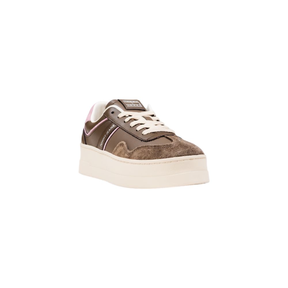 Tommy Hilfiger Jeans Brown Faux Leather Sneakers