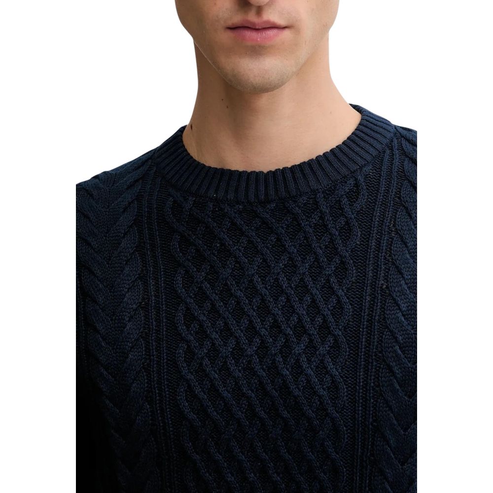 Tommy Hilfiger Jeans Blauer Pullover aus recycelter Baumwolle