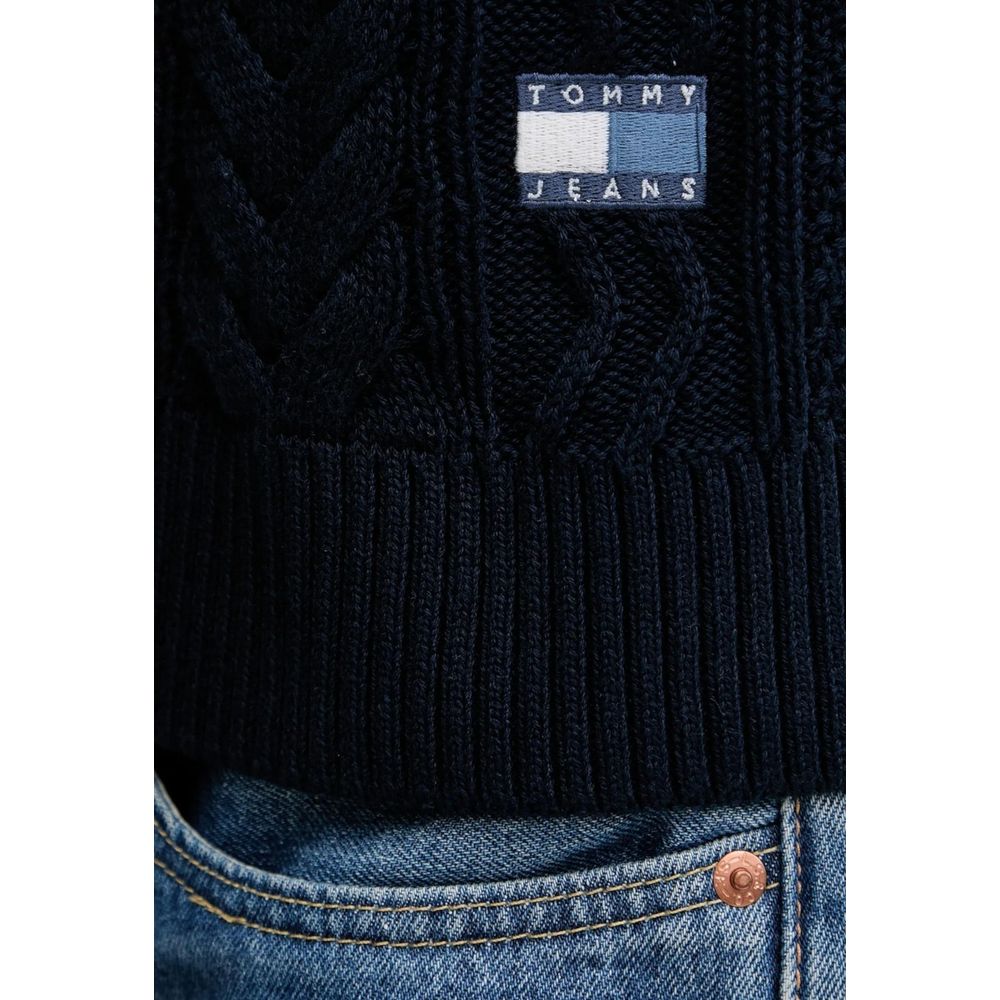 Tommy Hilfiger Jeans Blauer Pullover aus recycelter Baumwolle