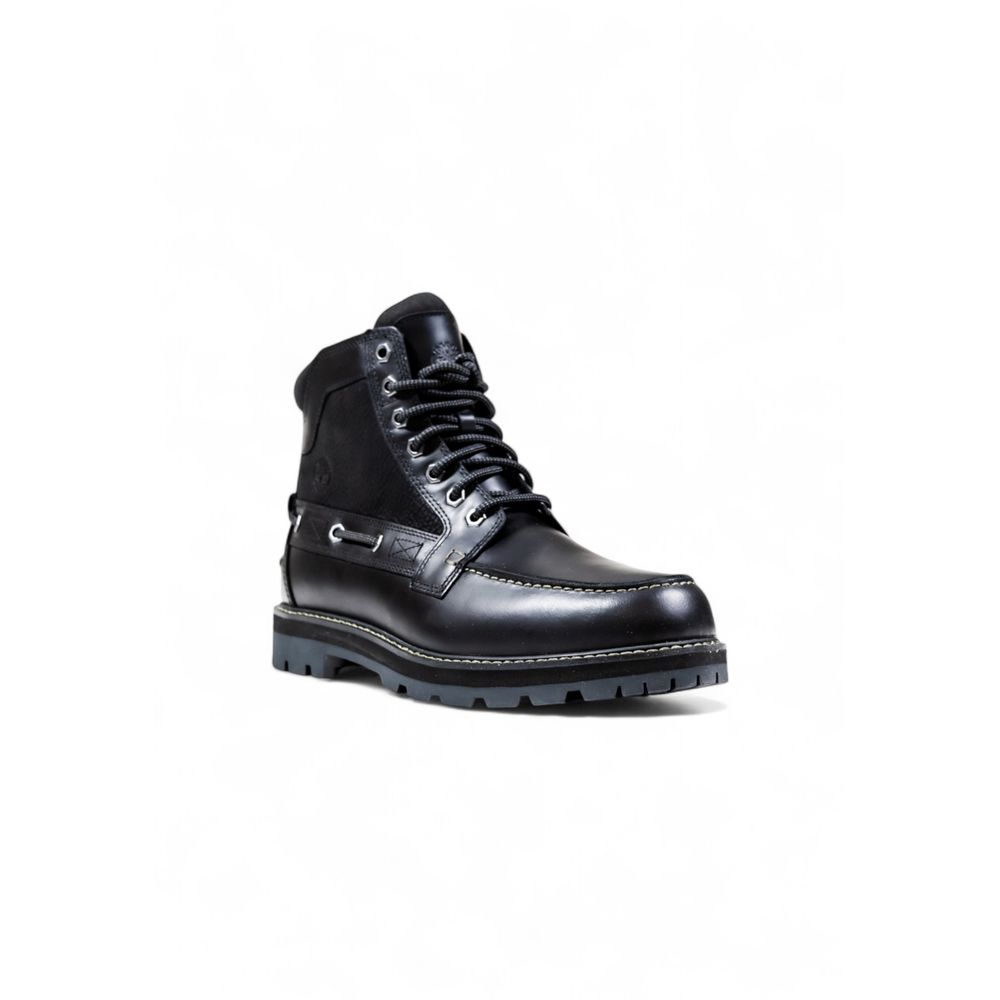 Timberland Schwarze Leder-Schnürstiefel