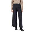 Jacqueline De Yong Schwarze Hose aus Polyester mit ausgestelltem Bein