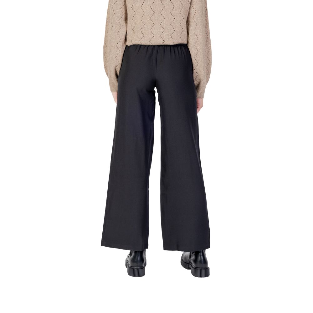 Jacqueline De Yong Schwarze Hose aus Polyester mit ausgestelltem Bein
