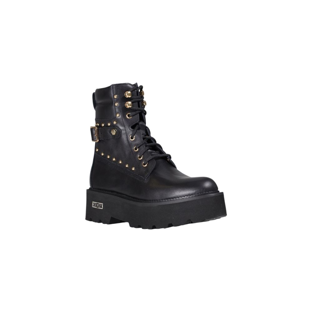 Cult Schwarze Leder Schnürstiefel