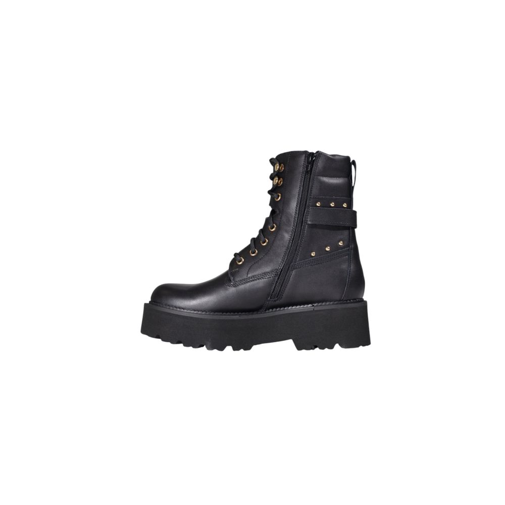 Cult Schwarze Leder Schnürstiefel