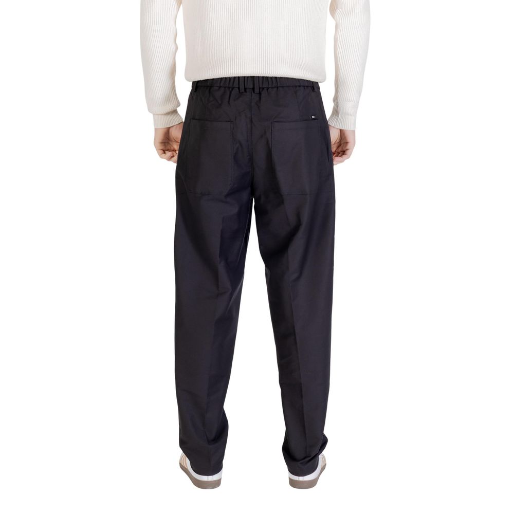 Gianni Lupo Schwarze Baumwoll-Freizeithose