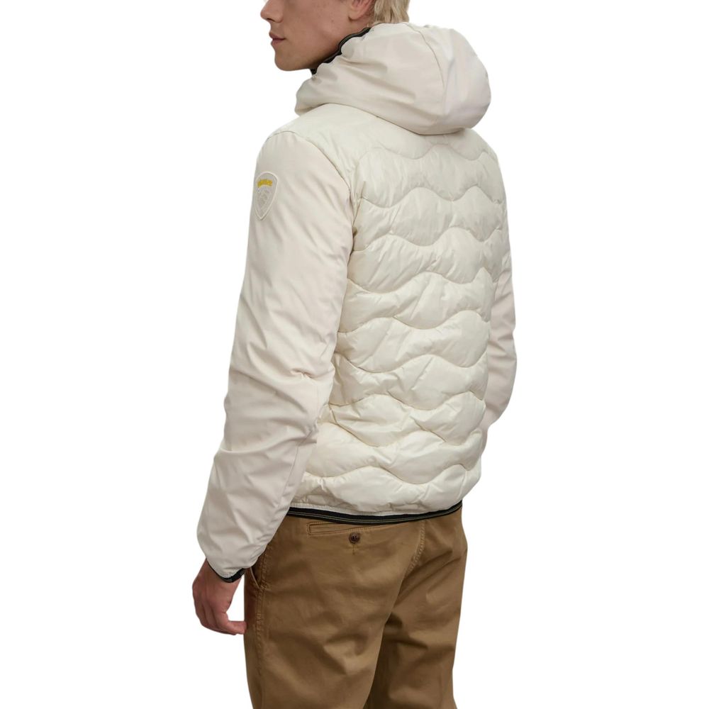 Blue and White Polyamide Shell Jacket