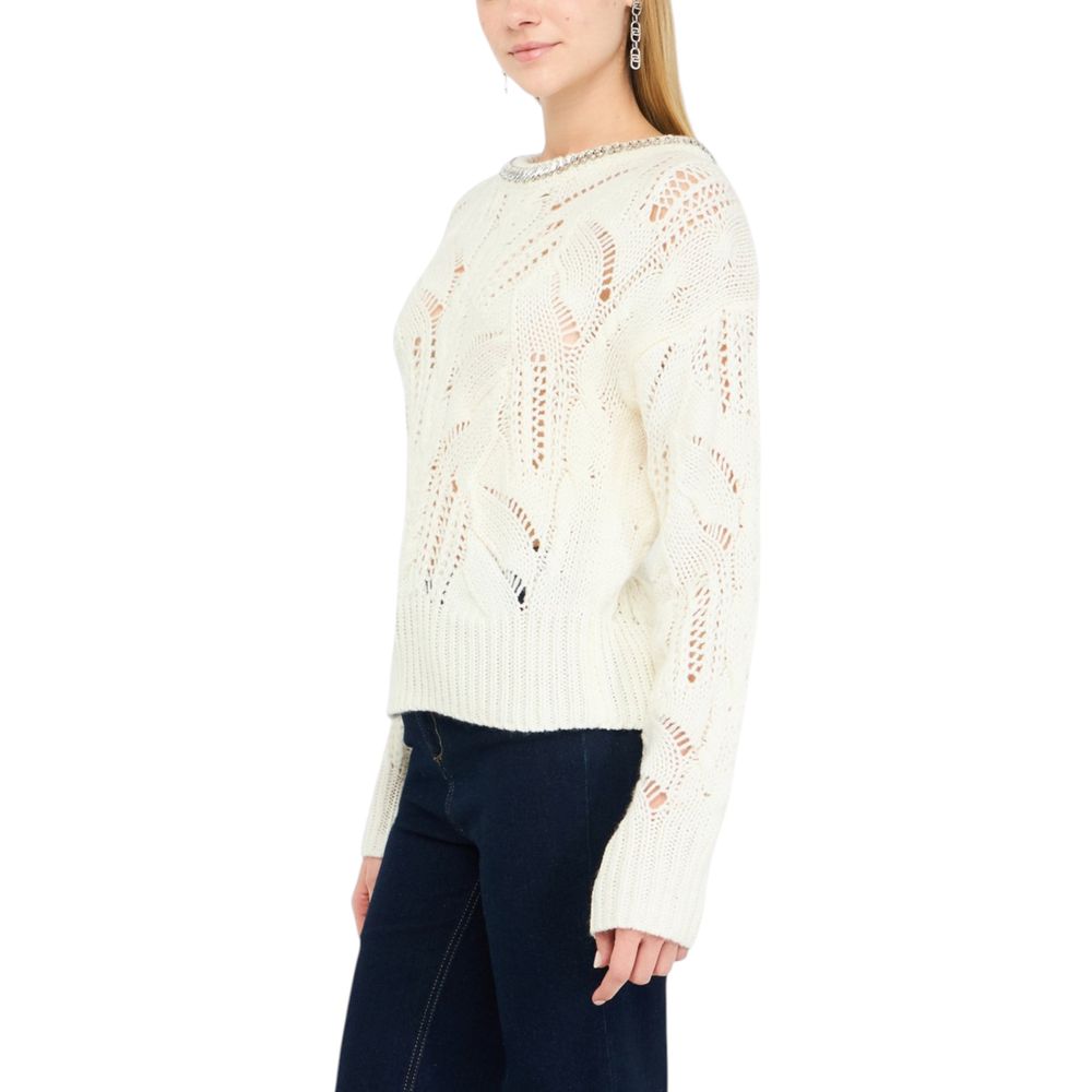 Liu Jo Weißes Marabou-Sweatshirt