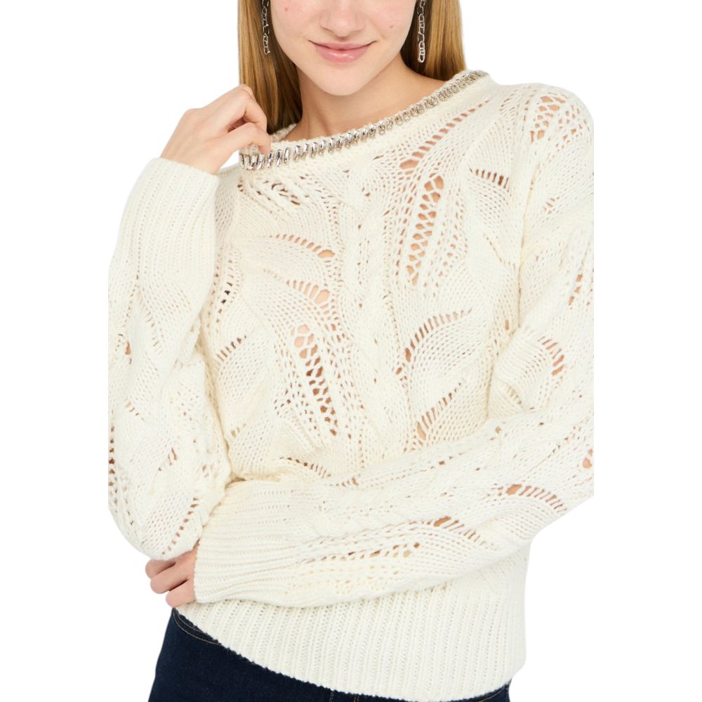 Liu Jo Weißes Marabou-Sweatshirt