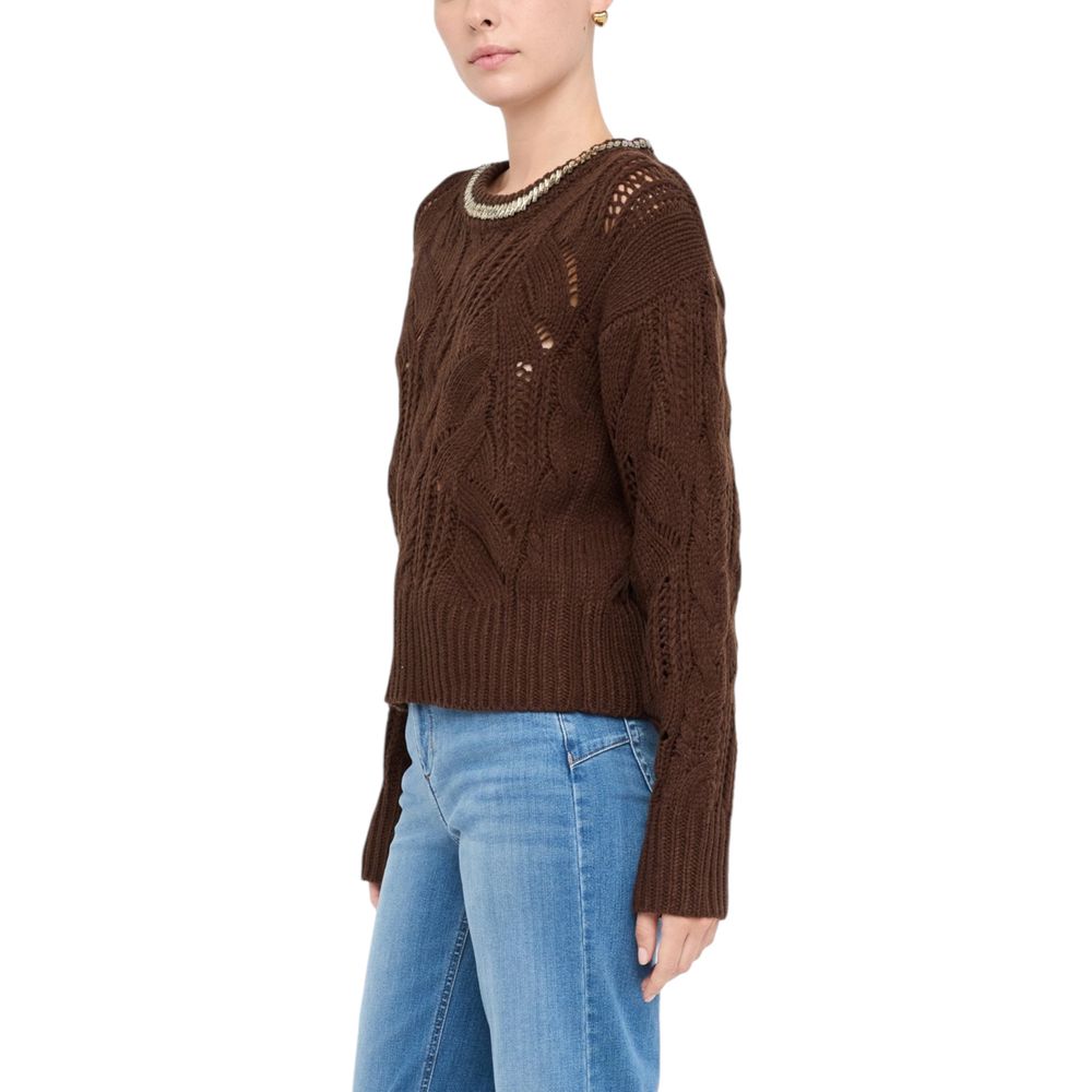 Liu Jo Brauner Marabou-Pullover