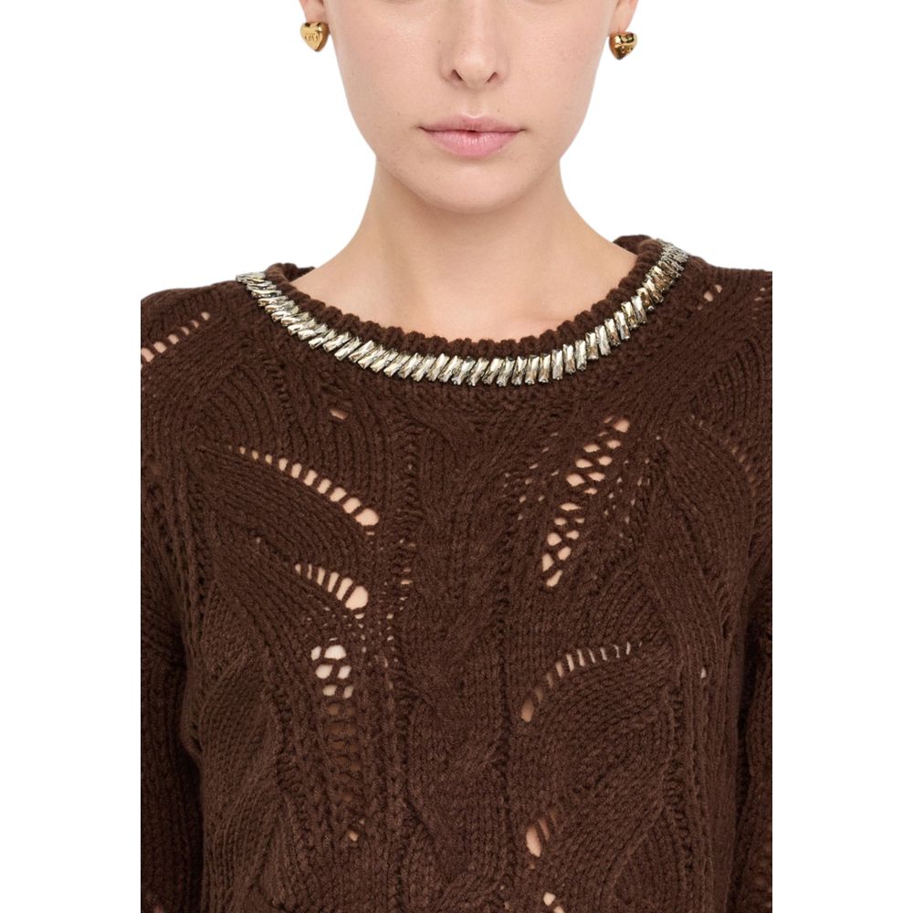Liu Jo Brauner Marabou-Pullover
