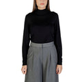 ICHI Black Viscose Roll Neck Jumper