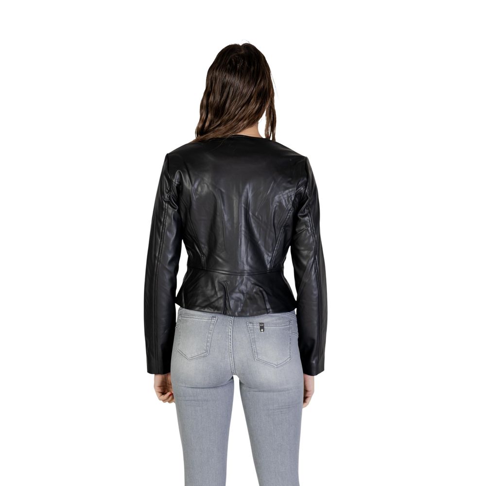 Jacqueline De Yong Schwarze Lederjacke