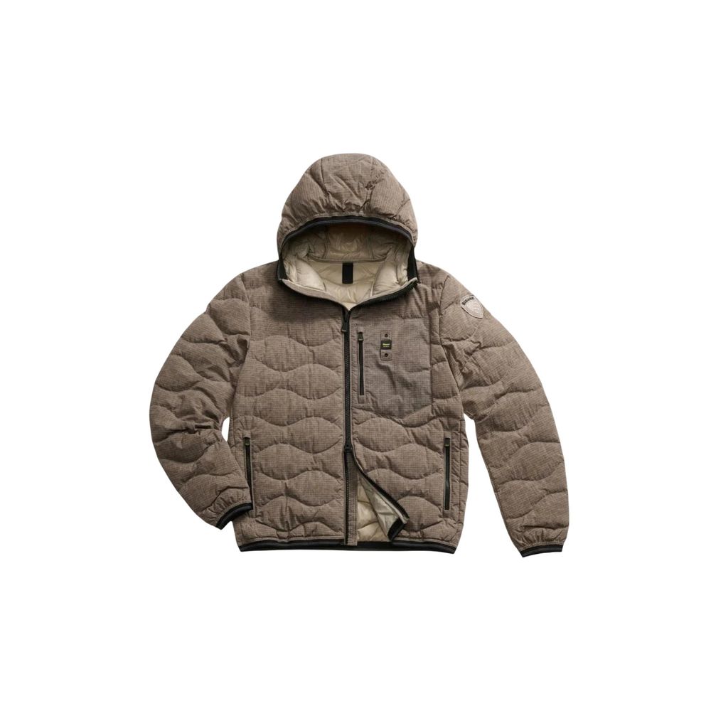 Blue-Brown Polyester Coat