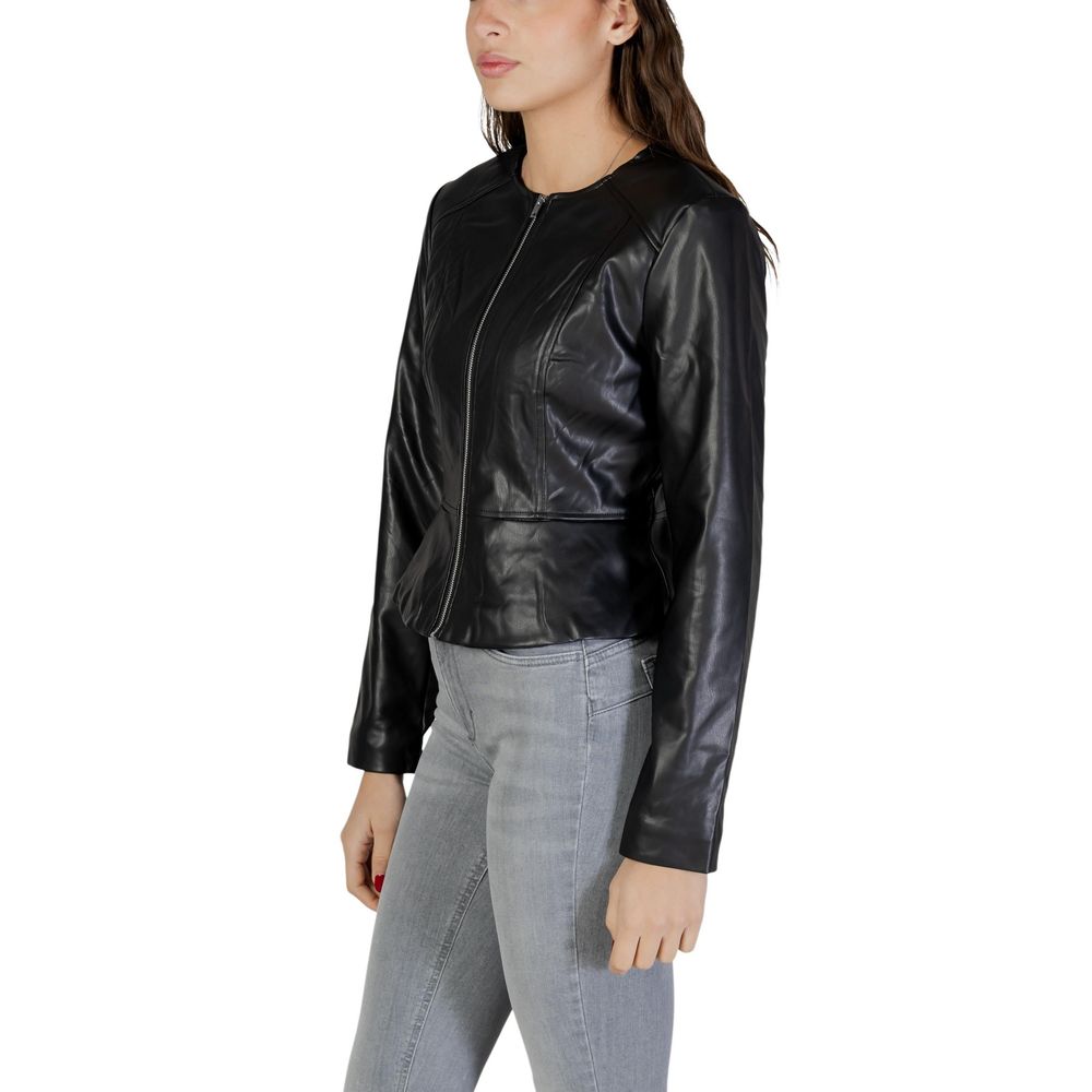 Jacqueline De Yong Schwarze Lederjacke