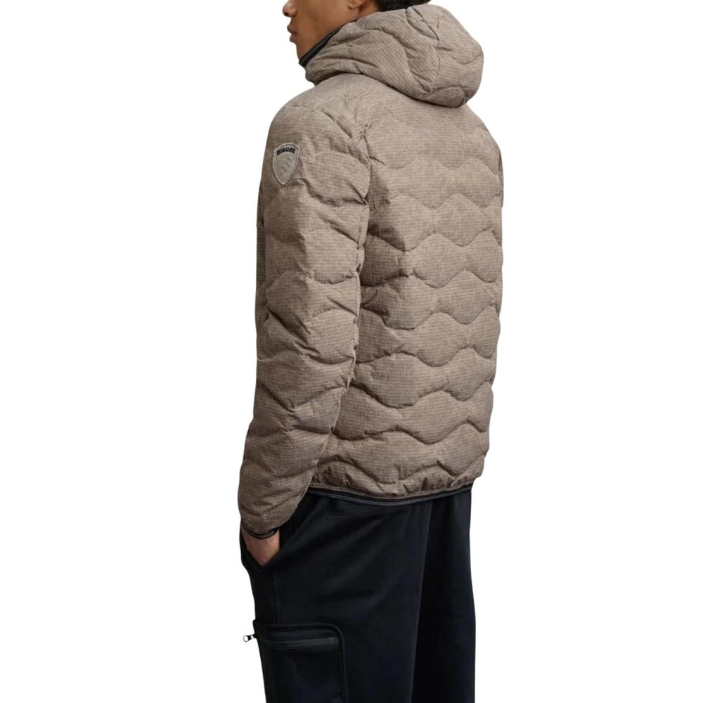 Blue-Brown Polyester Coat