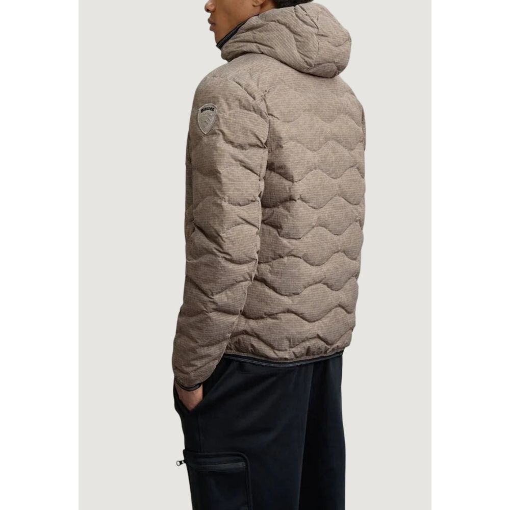 Blue-Brown Polyester Coat