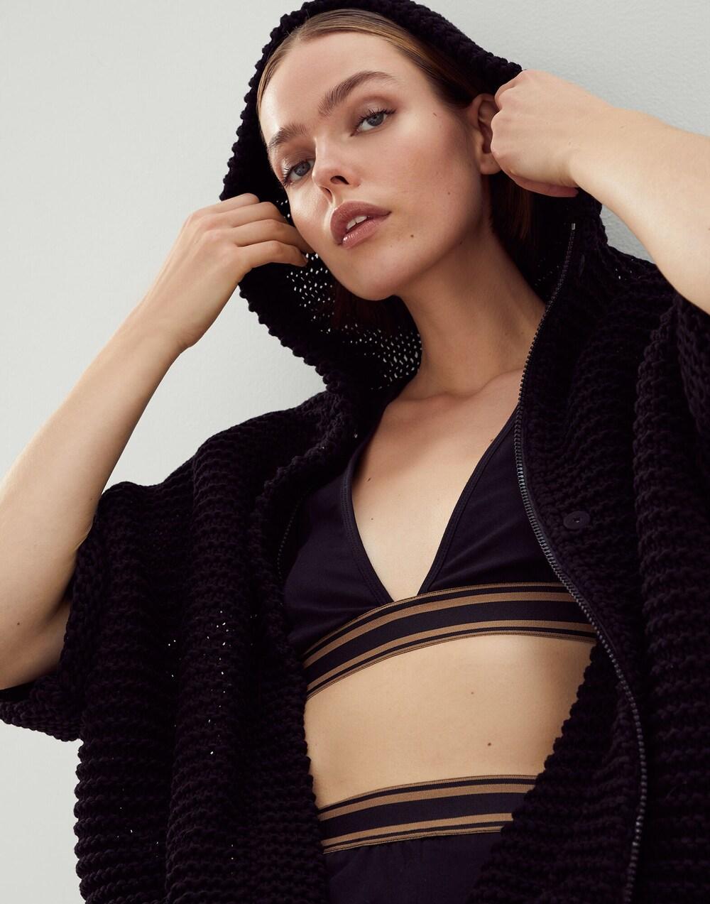 Brunello Cucinelli Schwarzer Baumwoll-Sport-BH