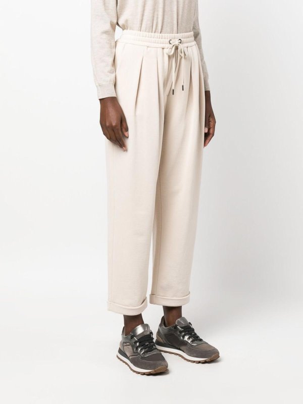 Brunello Cucinelli Beige Baumwoll-Freizeithose