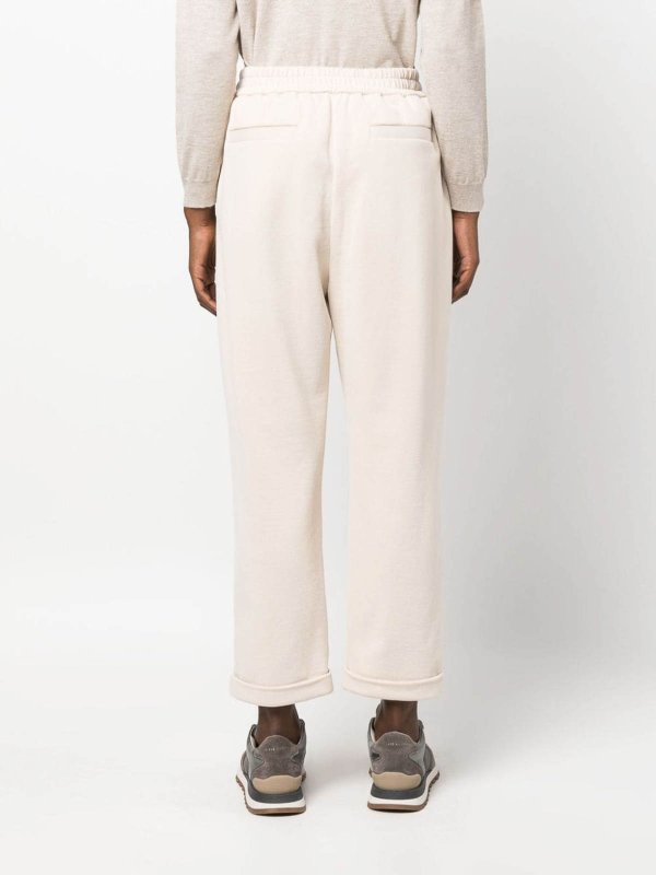 Brunello Cucinelli Beige Baumwoll-Freizeithose