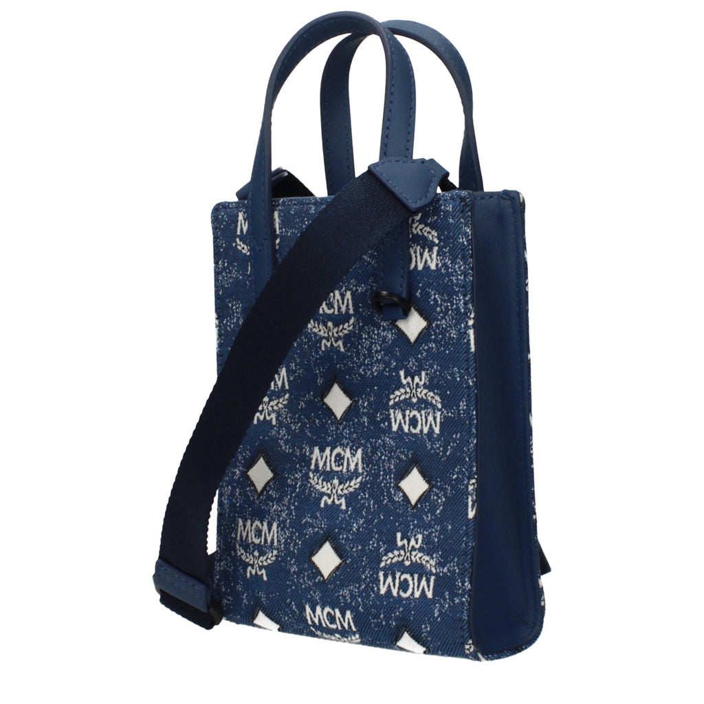 MCM Blaue Stoffhandtasche