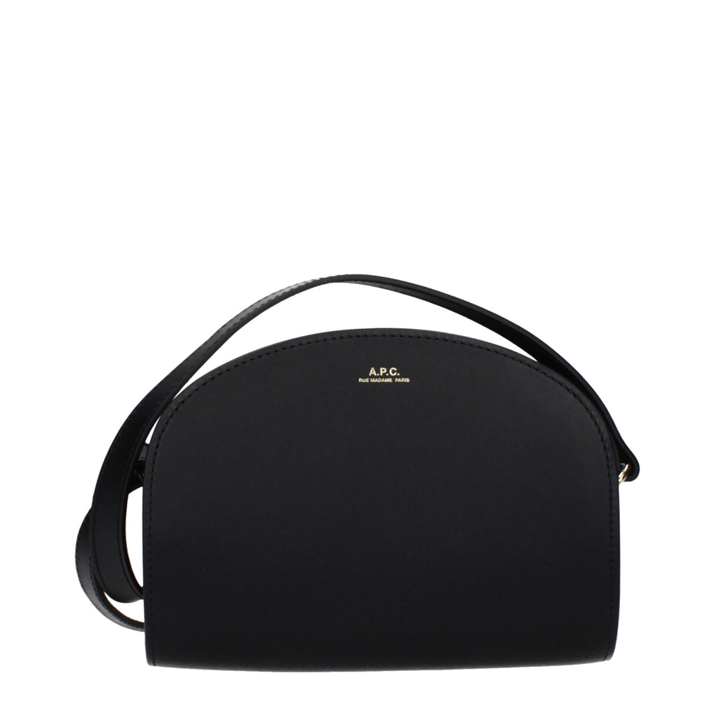 A.P.C. Schwarze Leder Umhängetasche
