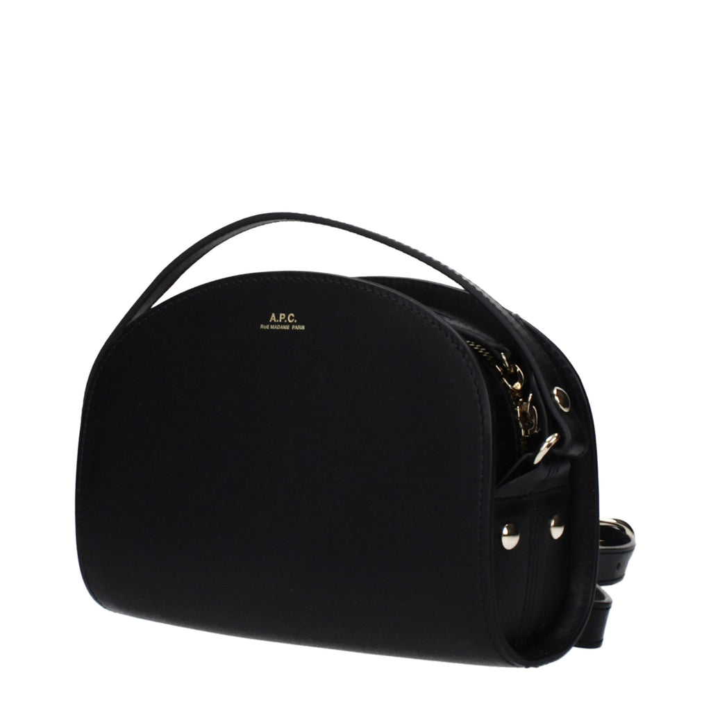 A.P.C. Schwarze Leder Umhängetasche