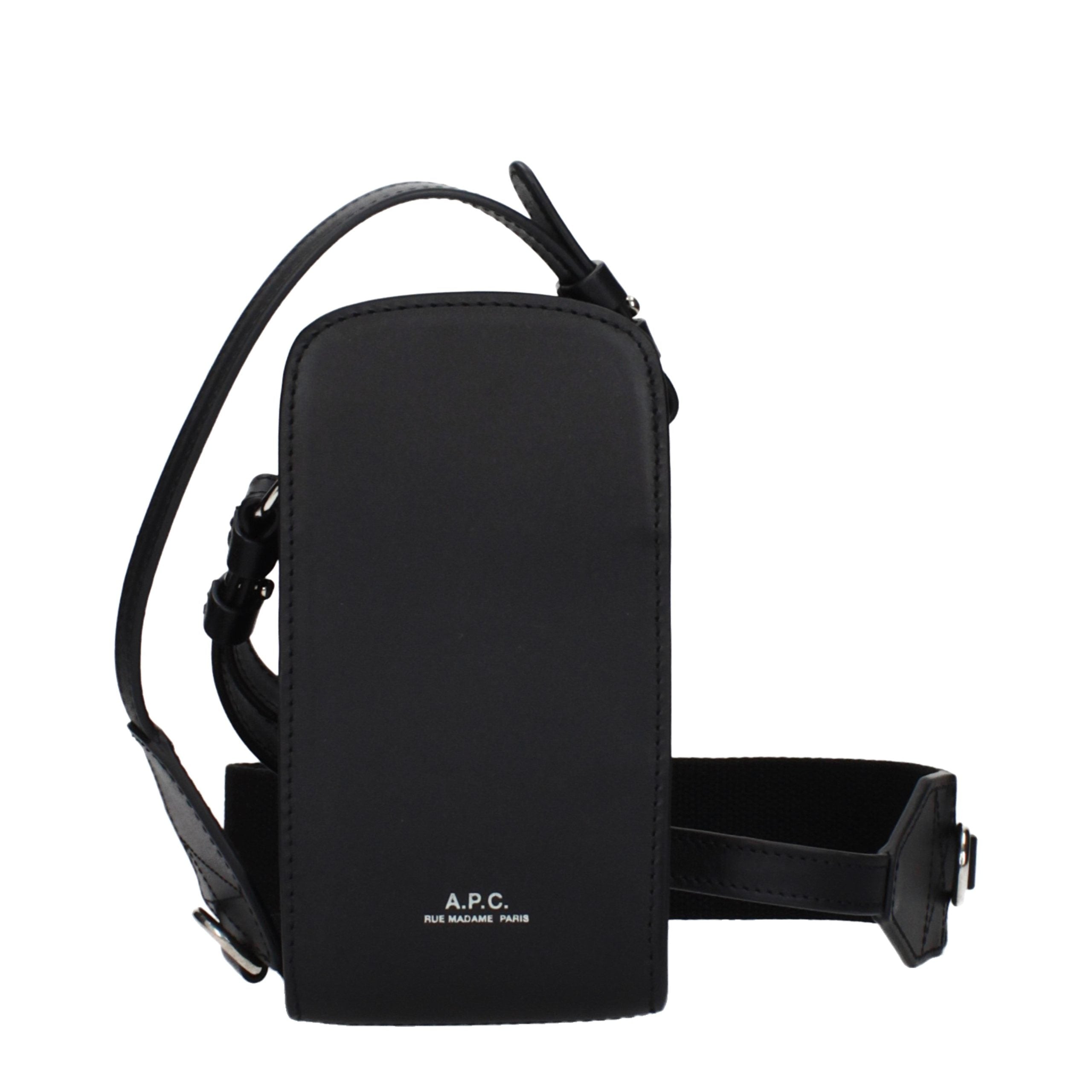 A.P.C. Schwarze Leder Umhängetasche