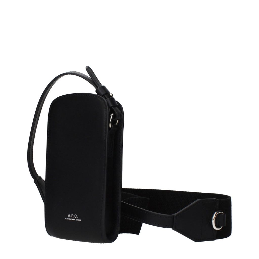 A.P.C. Schwarze Leder Umhängetasche
