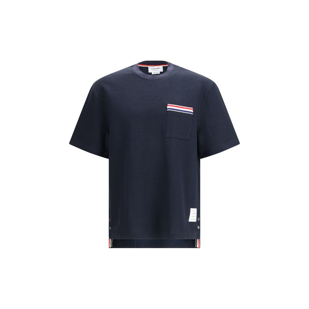 Thom Browne Blaues Baumwoll-T-Shirt