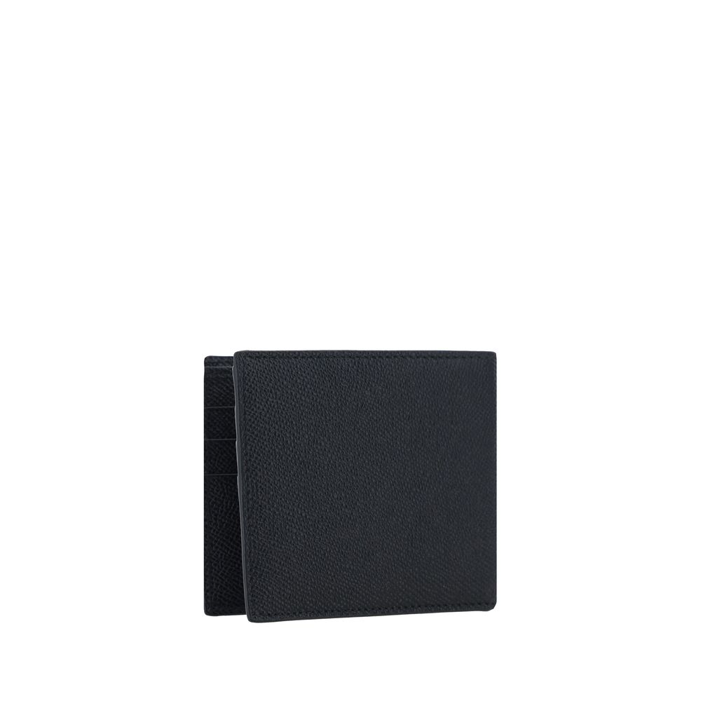 Dolce & Gabbana Schwarze Kalbsleder Geldbörse Bos Taurus
