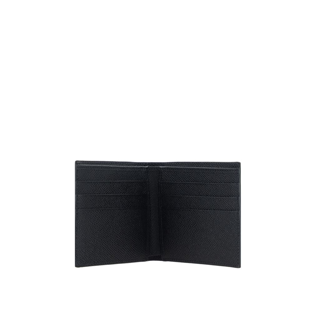 Dolce & Gabbana Schwarze Kalbsleder Geldbörse Bos Taurus