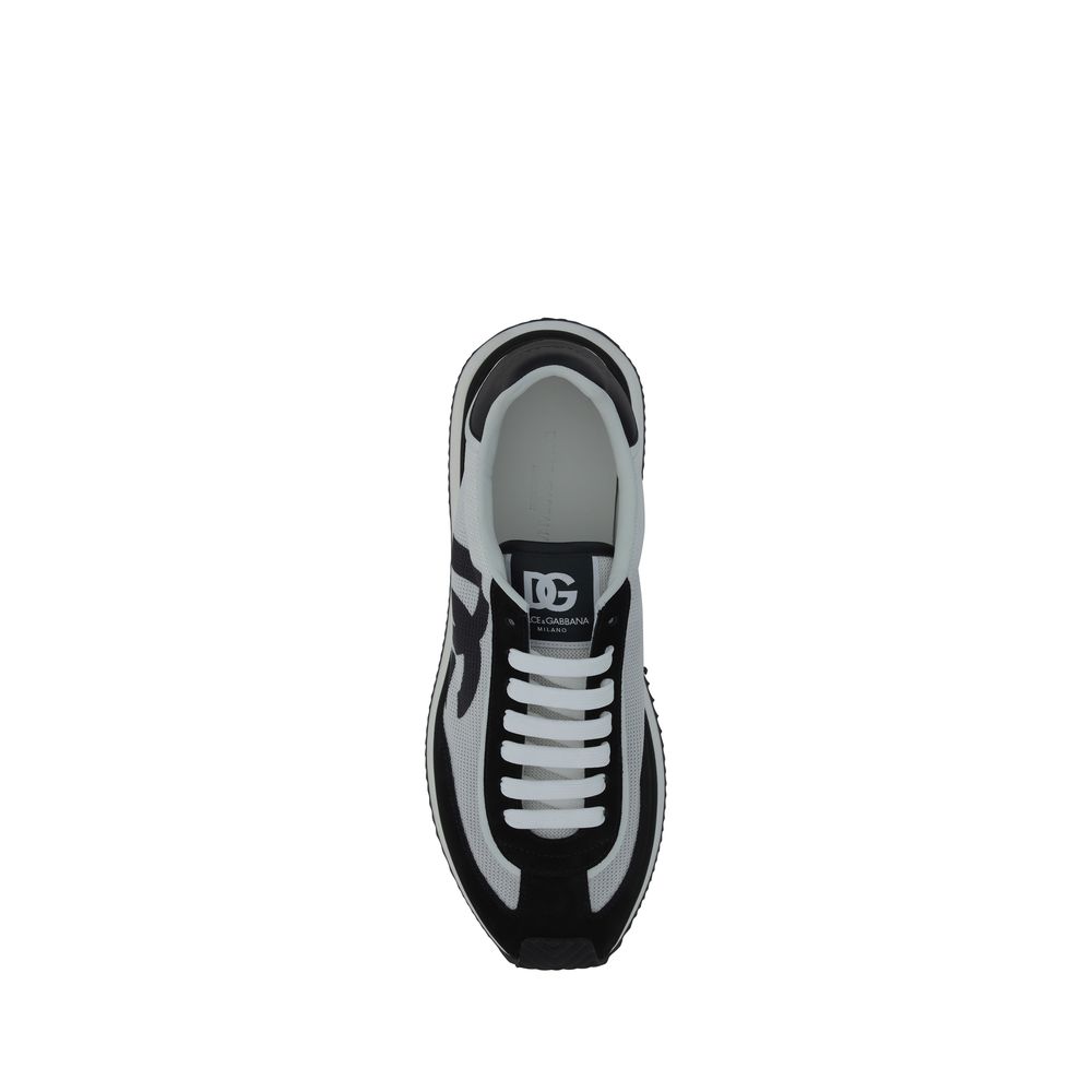 Dolce & Gabbana Weiße Stoff-Sneaker im Athletic-Look