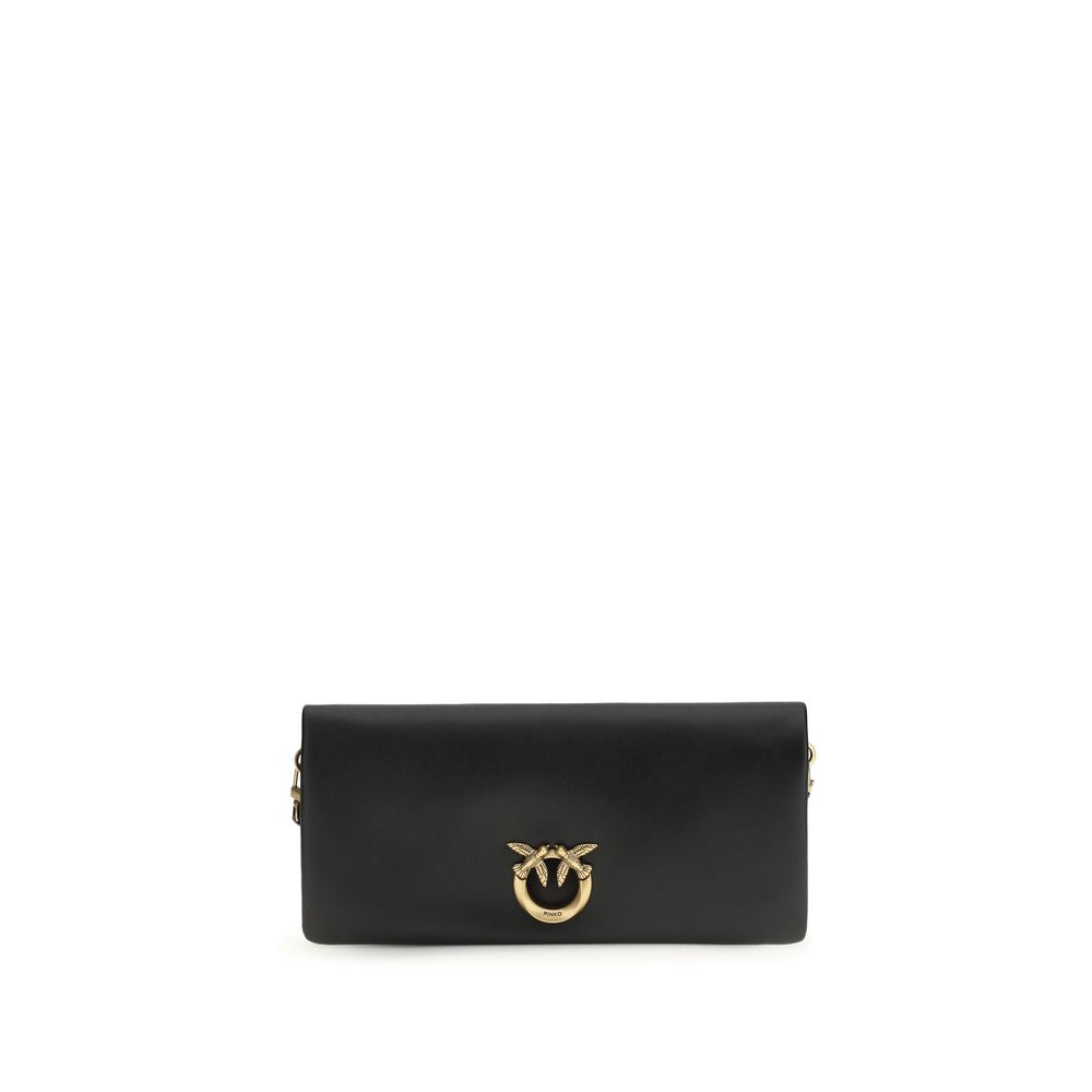 PINKO Schwarze Bos Taurus Kalbsleder Clutch