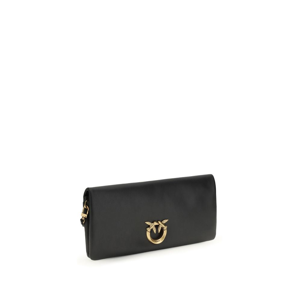PINKO Schwarze Bos Taurus Kalbsleder Clutch