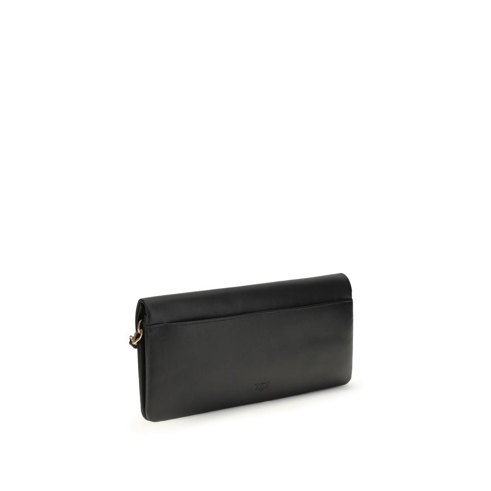 PINKO Schwarze Bos Taurus Kalbsleder Clutch