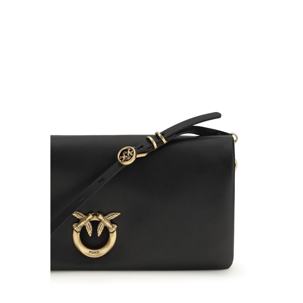 PINKO Schwarze Bos Taurus Kalbsleder Clutch