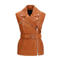 PINKO Braune Ziegenleder-Weste