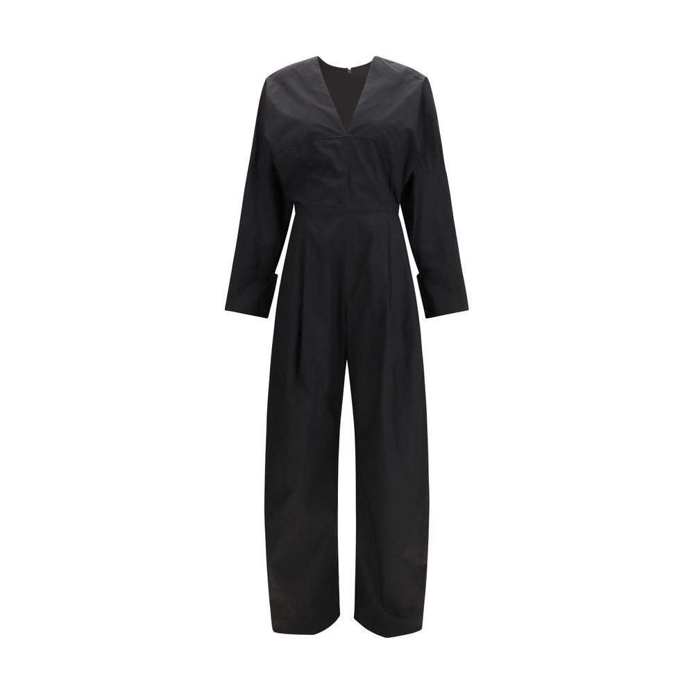 The Latest Schwarzer Baumwoll-Jumpsuit