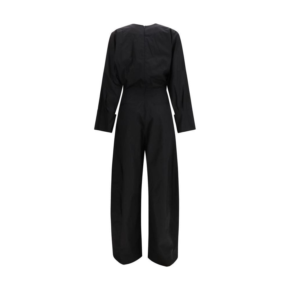 The Latest Schwarzer Baumwoll-Jumpsuit
