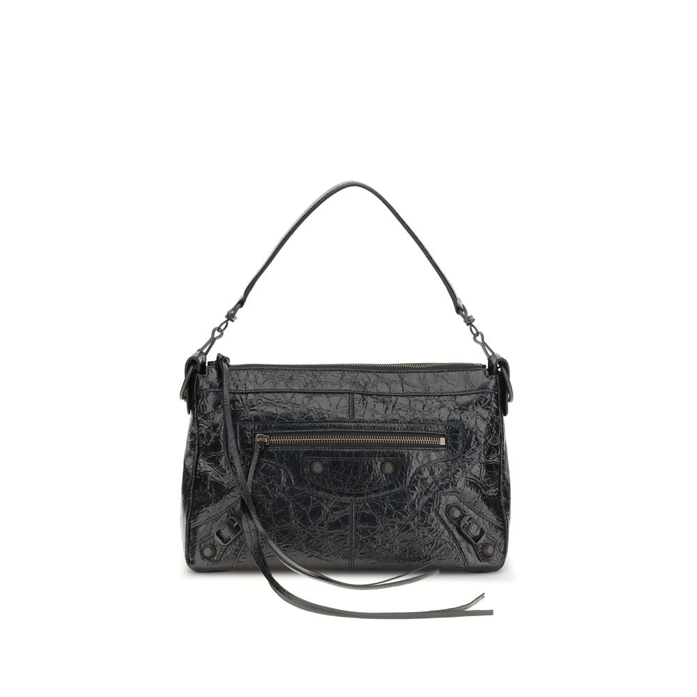 Balenciaga Schwarze Lammleder Schultertasche Ovis Aries Aries