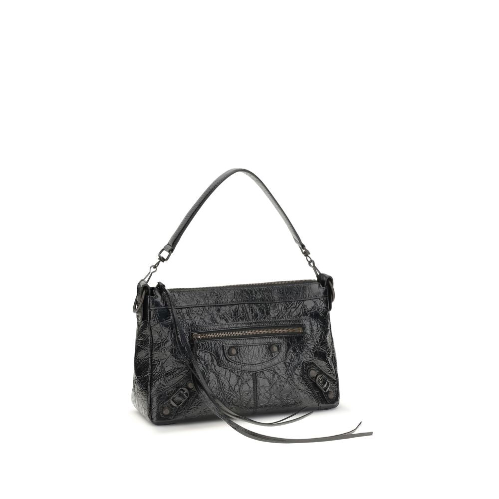 Balenciaga Schwarze Lammleder Schultertasche Ovis Aries Aries