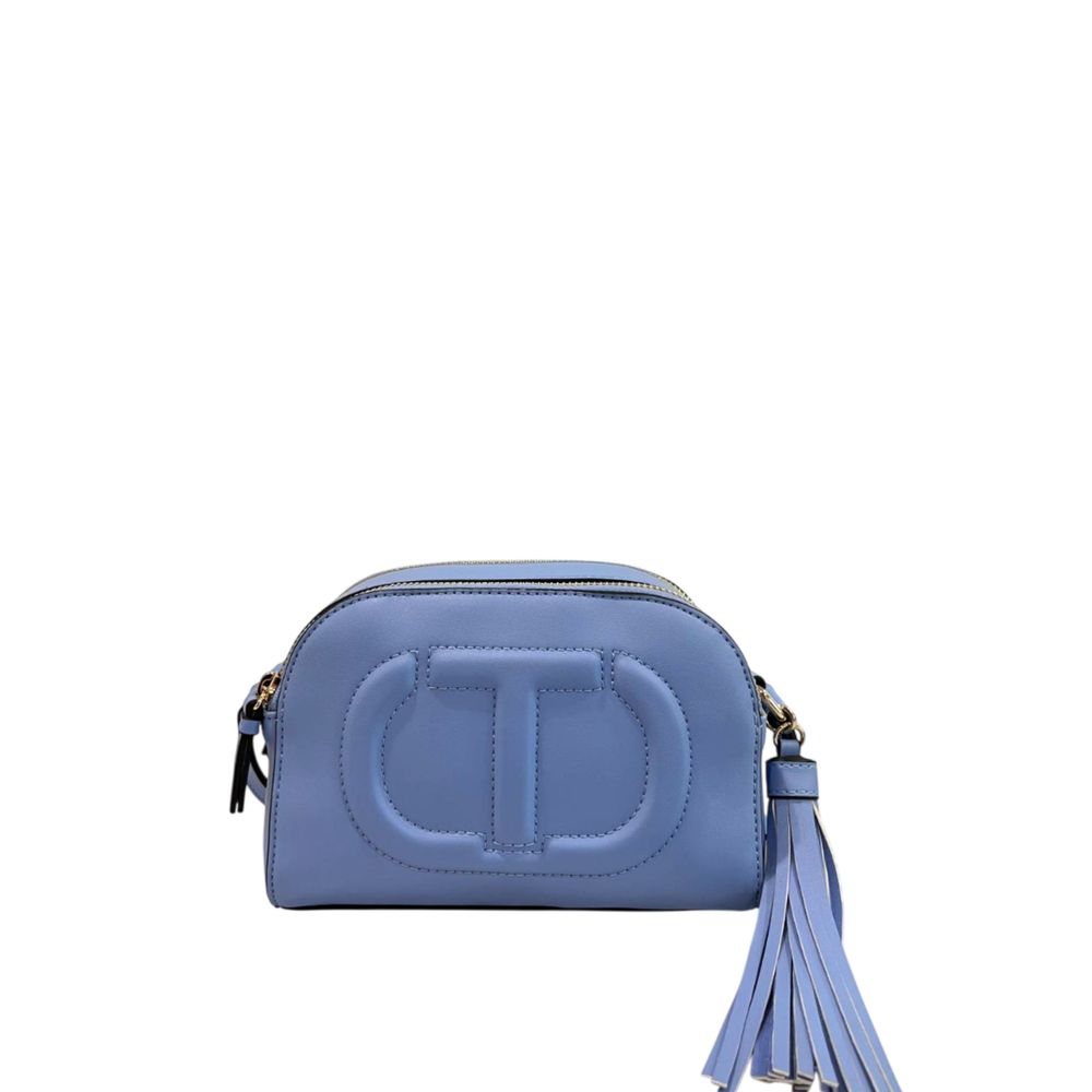 Twinset Damen Umhängetasche aus blauem PU