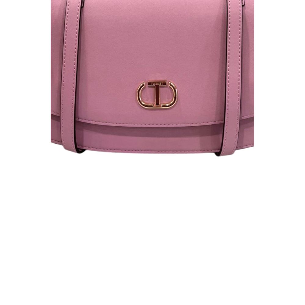 Twinset Pink PU Women's Shoulder Bag